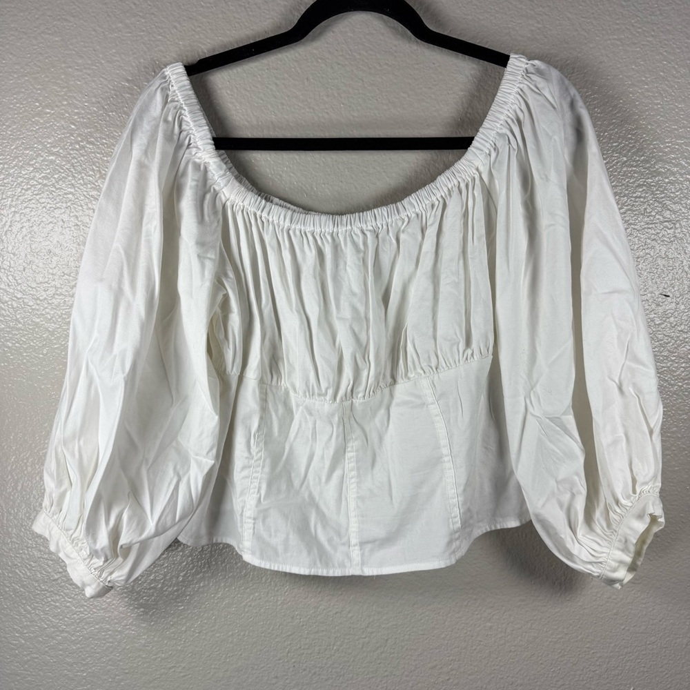 Reformation White Off-Shoulder Blouse SZ:14